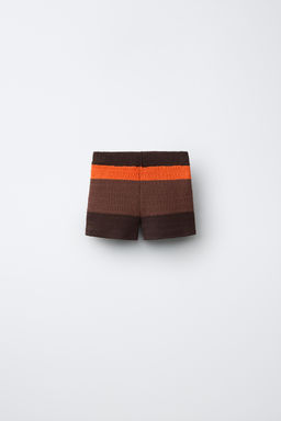 BERMUDA PUNTO CROCHET RAYA CONTRASTE / Marr?n