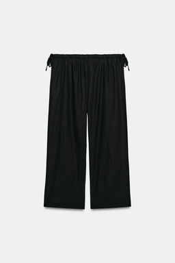 PANTAL?N TOBILLERO FLUIDO LAZADAS / Negro - Zara фото 6