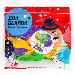 Шар воздушный латексный 12&apos;&apos; «С днём рождения!», пастель, 5-сторонний, набор 25 шт., МИКС
