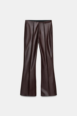 FAUX LEATHER MINI FLARE LEGGINGS - Zara фото 5