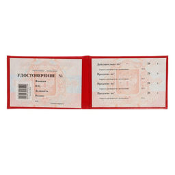 Цена за 4 шт. Удостоверение Calligrata, 100×65 мм, обложка с ПОРОЛОНОМ (пухлая), бумвинил, красное