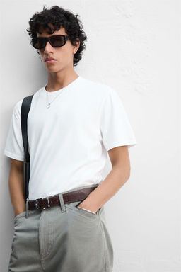 SLIM FIT MEDIUM WEIGHT T-SHIRT - Zara фото 30