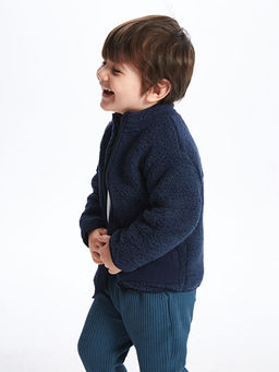 Dik Yaka Uzun Kollu Pel?? Erkek Bebek Fermuarl? Sweatshirt