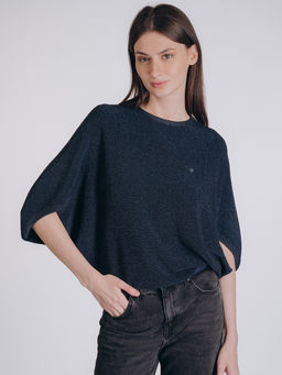 Женская кофта тёмно-синего цвета (арт. 5224TBC) - Indefini фото 2