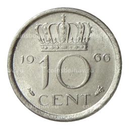 10 центов 1966 года Нидерланды