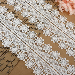 Кружево гипюровое, 80 мм, 6.8±0.5 м, цвет белый