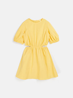 Платье хлопковое с разрезами Мимоза 7+