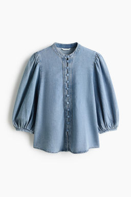 Blusa denim con manga puffy