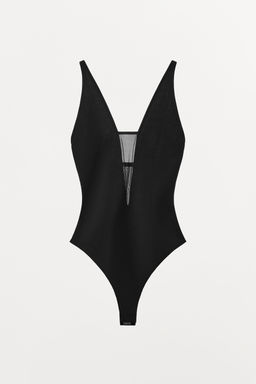 COMBINED TULLE BODYSUIT WITH STRAPS - Zara фото 10