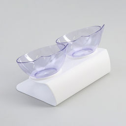 Миски пластиковые на белой подставке 27,5 х 14 х 15 см прозрачные - Пижон фото 4