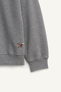 PLAIN SWEATSHIRT WITH EMBROIDERED FOX LIMITED EDITION - Zara фото 8