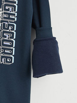 Bask?l? Erkek ?ocuk Kal?n Sweatshirt