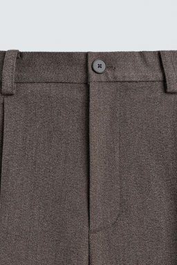 PANTAL?N WIDE FIT TRAJE ESTRUCTURA RELAXED FIT / Marr?n / Topo - Zara фото 8