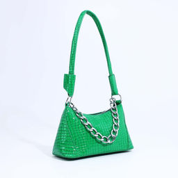 Сумка-багет на молнии, цвет зелёный - Simaland фото 3