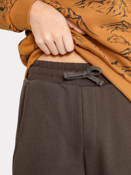 Комплект для мальчиков (джемпер, брюки) коричневый с принтом горы - Mark formelle фото 5