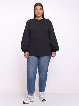 Джемпер с объемными рукавами буфами LN01561BLK01 - Артесса фото 8