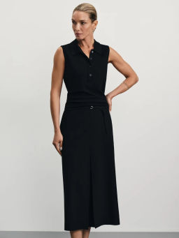 Юбка длины миди с декоративным разрезом спереди / Zarina фото 2