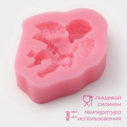 Молд для заливки Доляна Ангел с гармошкой, силикон, 9?7.4?2 см, розовый  фото 2