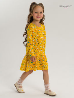 Платье Алиса дл/р цветы на горчице - Sovalina фото 15