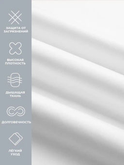 Простыня на резинке 180х200 Моноспейс белый - Ecotex фото 6