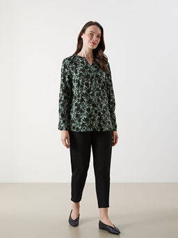 Ka??k Yaka ?i?ekli Bluz