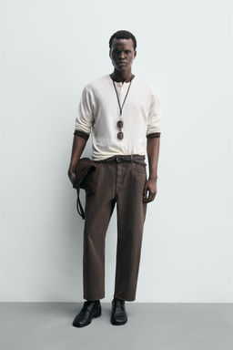 TAPERED WIDE-LEG JEANS