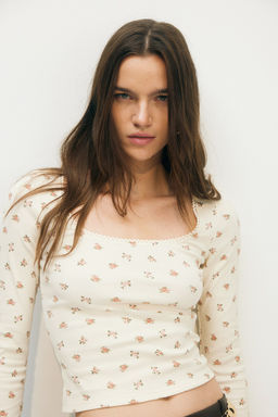 Top de algodon con ribete de picot - H&m фото 4