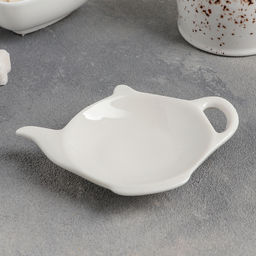 Цена за 2 шт. Подставка фарфоровая под чайный пакетик Классика, цвет белый