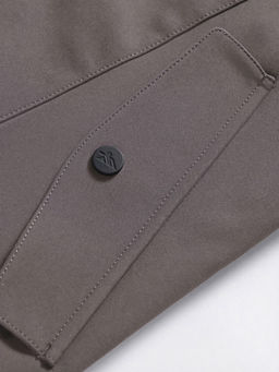 Парка женская софтшелл виндстоппер удлинённая с капюшоном темно-серого цвета 9618_1TC