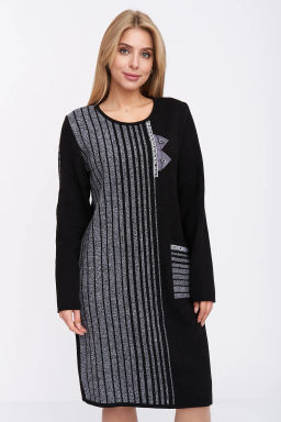 ЗЛАТА Платье С 1564/черно-серый