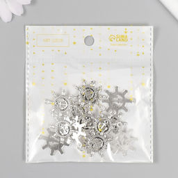 Цена за 30 шт. Металлический элемент, декоративная подвеска Арт Узор. Штурвал с якорем, 2.3?2.3 см