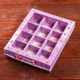 Цена за 5 шт. Новогодняя коробка - упаковка для конфет 12 шт. «Новогодний пингвин», 19×14.5×3.5 см