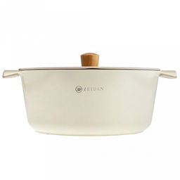Zeidan Кастрюля алюминиевая 7,7л, д28см, стеклянная крышка с силиконовым ободком и деревянной ручкой, внешнее жаропрочное антипригарное покрытие, внутреннее антипригарное покрытие Neogres, индукционное дно, силиконовые накладки, литая, подарочная - Домашняя мода фото 2