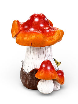 Садовая фигура «Гриб-мухомор с ежами» из полистоуна, 40×32×40 см