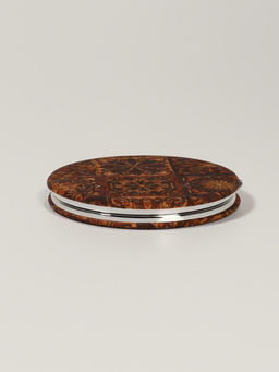 Зеркало складное «Орнамент», d=7.2 см, с увеличением х2, коричневое