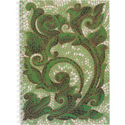 Бизнес-тетрадь Мозаика зеленая обложка УФ лак, спираль, А5, 80л, клетка