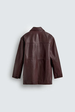 TEXTURED LEATHER JACKET - Zara фото 7