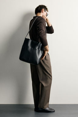 BOLSO SHOPPER LISO / Negro - Zara фото 2
