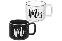 Набор 2 кружек 350 мл 12,5*9*7,5 см Mr&Mrs, белый и черный, фарфор - Elan gallery фото 4