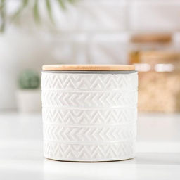 Банка керамическая для сыпучих продуктов Этника, 400 мл, цвет белый