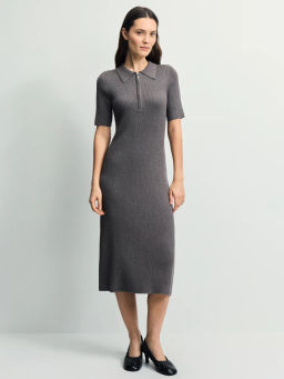 Вязаное платье поло из вискозы / Zarina  фото 6