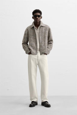 TEXTURED ZIP-UP OVERSHIRT