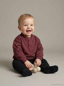 Erkek Bebek Kal?n Sweatshirt ve E?ofman Alt?