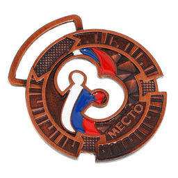 Цена за 2 шт. Медаль призовая «3 место» бронза, d=3.5 см, без ленты