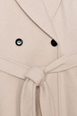 LONG WOOL COAT WITH BELT - Zara фото 12