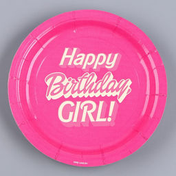 Цена за 20 шт. Тарелка одноразовая бумажная «Happy Birthday, girl», кукла, 18 см