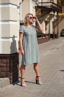 Платье 011 полоска лимон - Новый лен фото 6