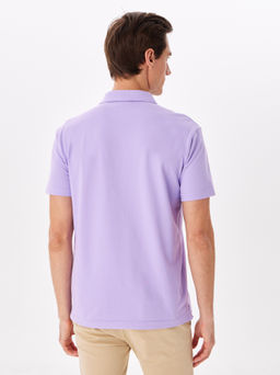 Джемпер мужской с воротником поло короткий рукав GREG G144-PO124T-SA1051 (сиреневый)  фото 4