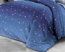 Пододеяльник Евро 200*220 см, на молнии, поплин (Ночное небо (основа))