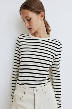 Camiseta en punto de canale - H&m фото 4